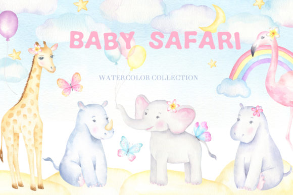 Download Baby Safari Watercolor Collection - Premium Bundle