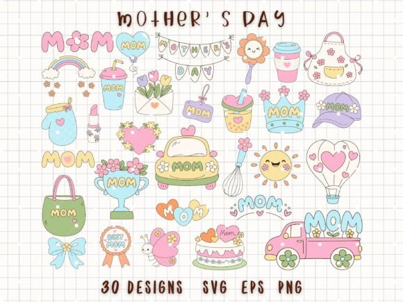 Download Mother’s Day Clipart Cute Mom SVG - Premium Bundle